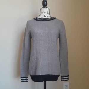 Shrinking Violet wool blend sweater gray gauzy knit pullover women's S
